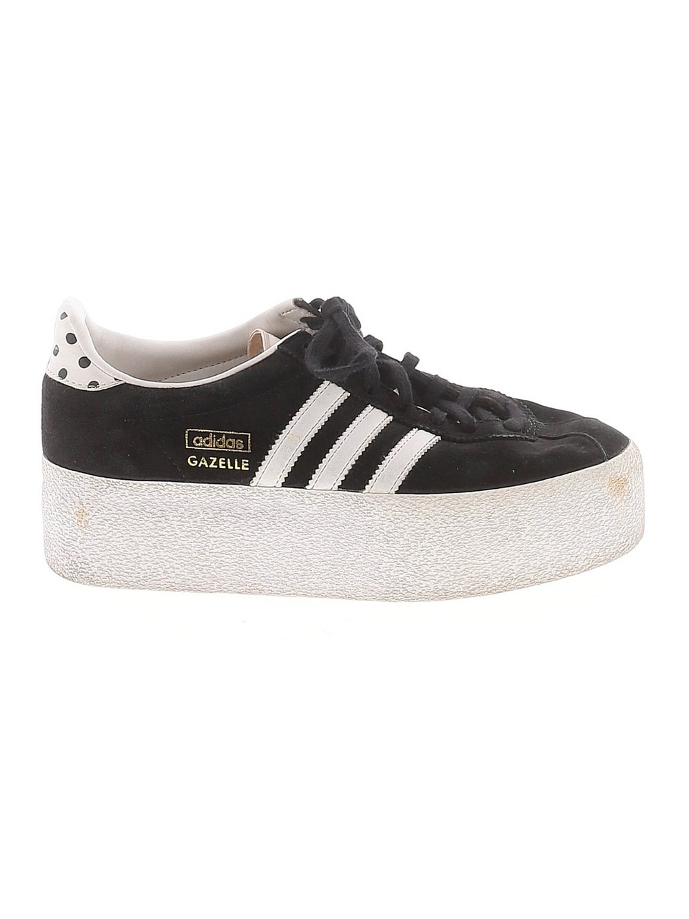 adidas Gazelle Platform Sneaker in Black with White Stripes